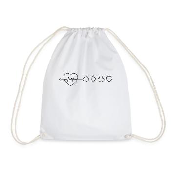 Poker heartbeat - Drawstring Bag - white - Front