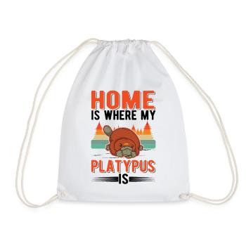 Platypus at home Platypus - Drawstring Bag - white - Front