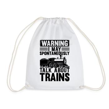 Avertissement je peux spontanément parler de trains - Sac de sport léger - blanc - Devant