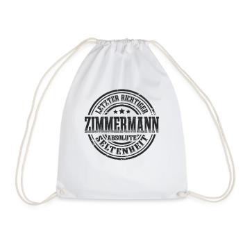 Letzter Zimmermann Lustiges Zimmerer - Turnbeutel - Weiß - Vorne