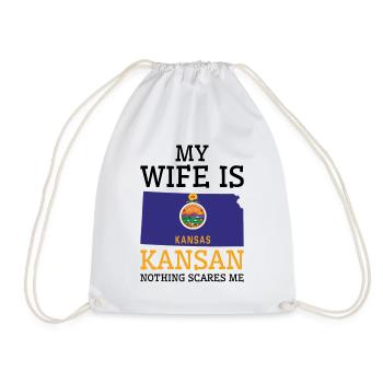 Nothing Scares Me Kansan Wife Kansas - Drawstring Bag - white - Front