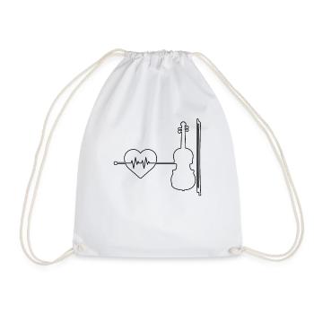 Violon Violon Battement de cœur - Sac de sport léger - blanc - Devant