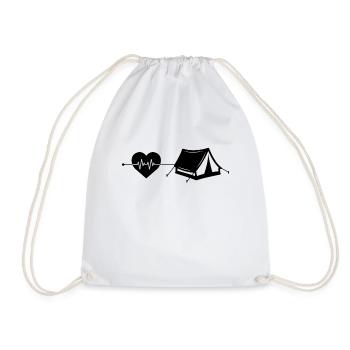 Motorhome heartbeat - Drawstring Bag - white - Front