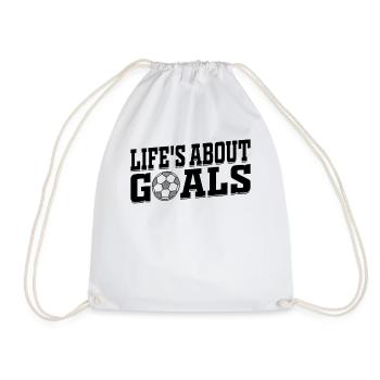Life's About Goals Soccer Player - Turnbeutel - Weiß - Vorne