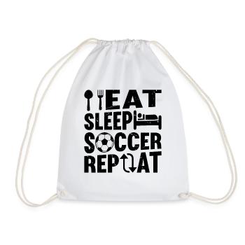 Eat Sleep Soccer Repeat - Soccer Player - Drawstring Bag - white - Front