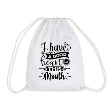 J’ai un bon cœur mais cette bouche - Sac de sport léger - blanc - Devant