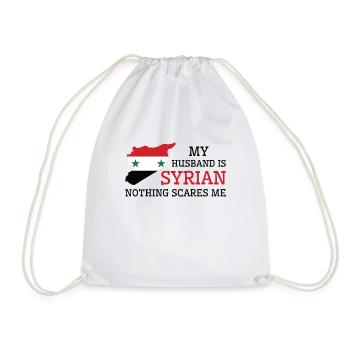 Nothing Scares Me Syrian Husband Syria - Drawstring Bag - white - Front