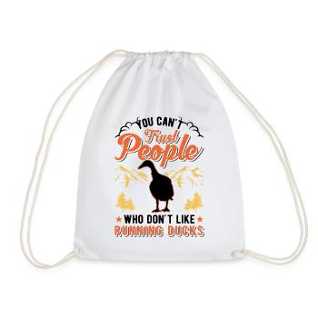 Indian Running Duck Gift Running Duck - Drawstring Bag - white - Front