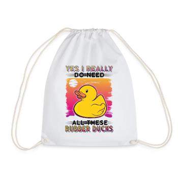 Rubber Duck Gift Squeaky Duck Bathing Duck - Drawstring Bag - white - Front