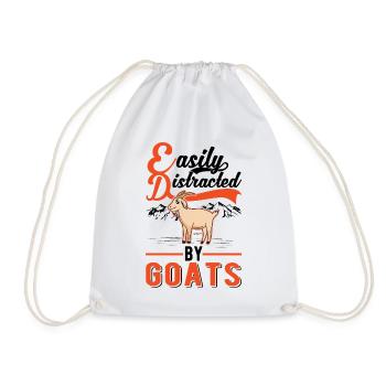 Facilement distrait par les chèvres Ziegenwirt Goat - Sac de sport léger - blanc - Devant