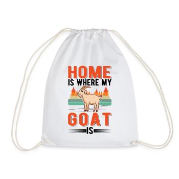 Home is where my goat is Goat host - Drawstring Bag - white - Front