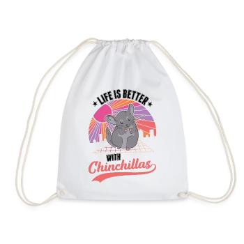 Das Leben ist besser mit Chinchillas - Turnbeutel - Weiß - Vorne