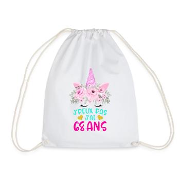 Enfant T Shirt 68 Ans Fille Anniversaire Cadeau - Drawstring Bag - white - Front