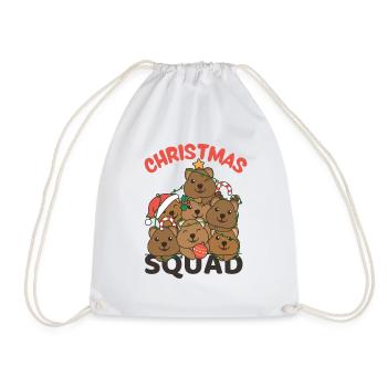 Quokka Christmas Tree Christmas Squad Quokkas - Drawstring Bag - white - Front