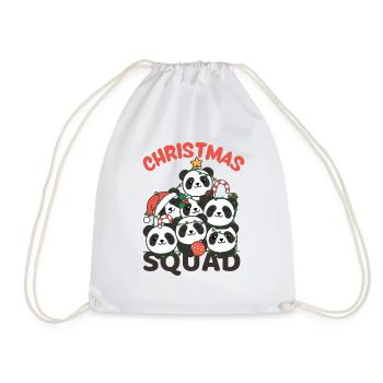 Panda Christmas Tree Christmas Squad Pandas - Drawstring Bag - white - Front