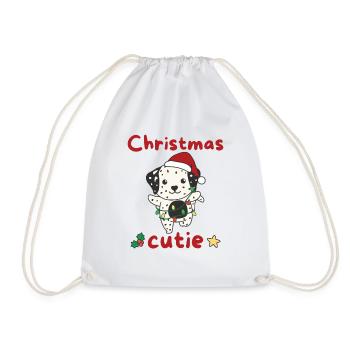 Chiens de Noël dalmates Mignon de Noël - Sac de sport léger - blanc - Devant