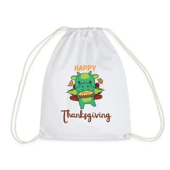 thanksgiving day outfits Truthahn Drache mit Pie - Turnbeutel - Weiß - Vorne