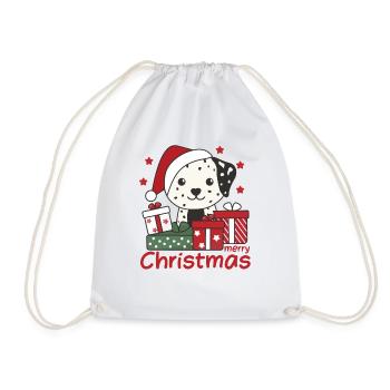 Dalmatiner Weihnachten Geschenk Winter Hunde - Turnbeutel - Weiß - Vorne
