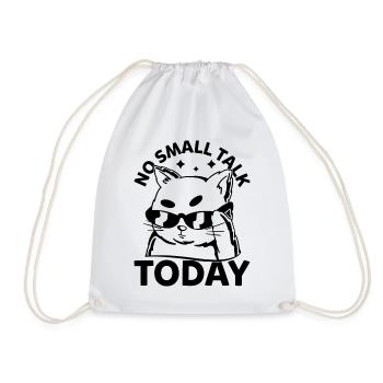 Funny Cat Memes - No Small Talk Today - Funny Cat - Turnbeutel - Weiß - Vorne