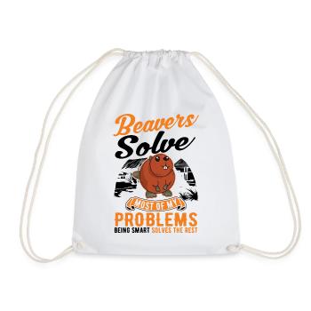 Beaver Gift Beaver Dam - Drawstring Bag - white - Front