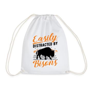Facilement distrait par les bisons Buffle d’eau Buffle - Sac de sport léger - blanc - Devant