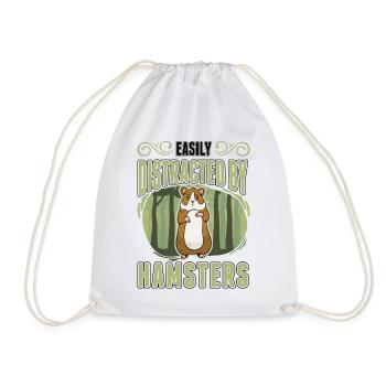 Facilement distrait par les hamsters Goldhamster - Sac de sport léger - blanc - Devant