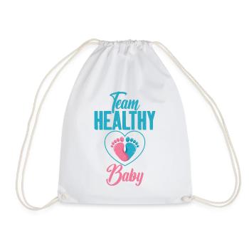 Team Healthy Baby Gender Reveal - Turnbeutel - Weiß - Vorne