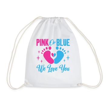 Pink Oder Blau We Love You Baby Gender Reveal - Turnbeutel - Weiß - Vorne