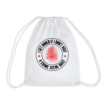 I'm bored, forensic scientist, - Drawstring Bag - white - Front
