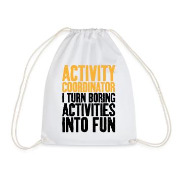 Activity Coordinator Boring Activities Director - Drawstring Bag - white - Front