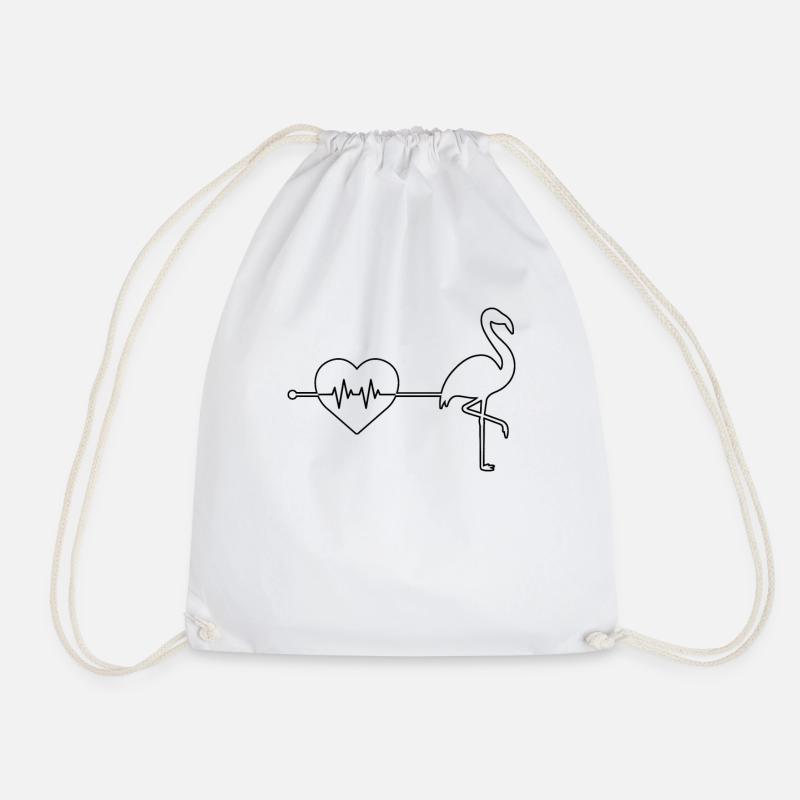 Flamingo Herzschlag - Turnbeutel - Weiß