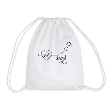 Giraffe Herzschlag - Turnbeutel - Weiß - Vorne