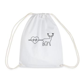 Battement de cœur de cerf - Sac de sport léger - blanc - Devant