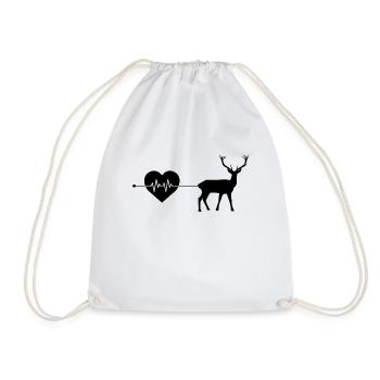 Battement de cœur de cerf - Sac de sport léger - blanc - Devant