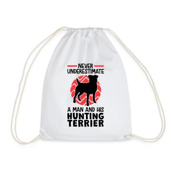 Never underestimate a German Hunting Terrier - Drawstring Bag - white - Front