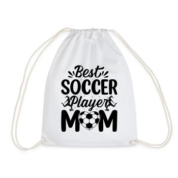 Soccer Lover Soccer Mama - Best Soccer Player Mom - Drawstring Bag - white - Front