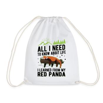 Red Panda Gift Cat Bear Red Panda - Drawstring Bag - white - Front