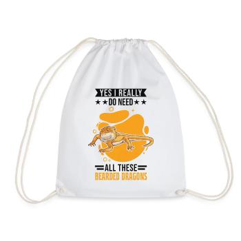 Bearded Dragon Gift Bearded Dragon - Drawstring Bag - white - Front