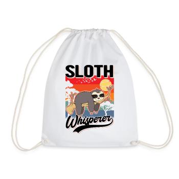 Faultier Flüsterer Sloth Whisperer - Drawstring Bag - white - Front
