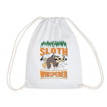Faultier Flüsterer Sloth Whisperer - Drawstring Bag - white - Front
