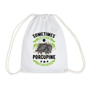 Porcupine lover Porcupine - Drawstring Bag - white - Front