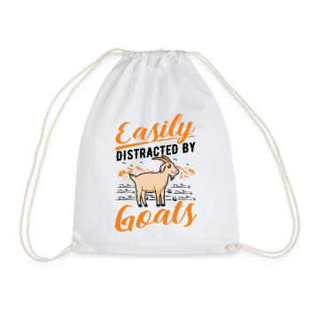 Facilement distrait par les chèvres Ziegenwirt Goat - Sac de sport léger - blanc - Devant