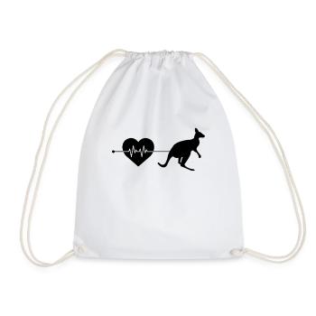 Battements de cœur kangourou - Sac de sport léger - blanc - Devant