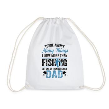 Fishing Rod Fisher Fish Fisherman Fishing Dad - Drawstring Bag - white - Front