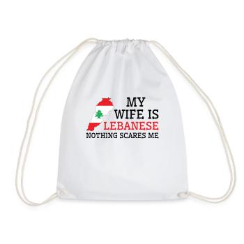 Nothing Scares Me Lebanese Wife Lebanon - Drawstring Bag - white - Front