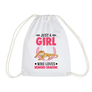 Bearded Dragon Girl Bearded Dragon - Drawstring Bag - white - Front