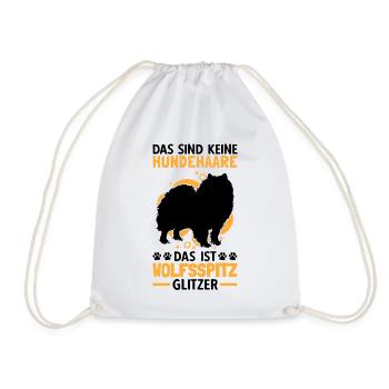 Wolfsspitz Glitzer deutscher Spitz Keeshond - Turnbeutel - Weiß - Vorne