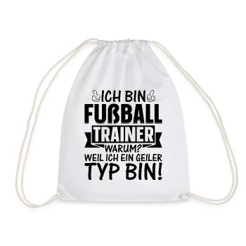 Ich bin Fußball Trainer Weil Ich ein geiler Typ bi - Turnbeutel - Weiß - Vorne