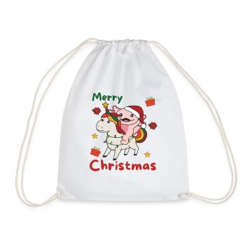 Noël Axolotl Joyeux Noël Licorne - Sac de sport léger - blanc - Devant