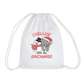 Elephant Chillin avec mon bonhomme de neige - Sac de sport léger - blanc - Devant
